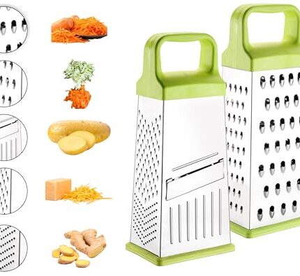 Floraware Stainless Steel 5 in 1 Vegetable Slicer Grater for Kitchen (Green)