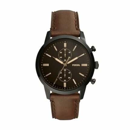 Fossil Analog Black Dial Men's Watch - Fs5437 - Leather