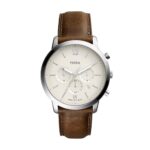 Fossil Analog Off-White Dial Brown Band Men's Stainless Steel Watch-FS5380