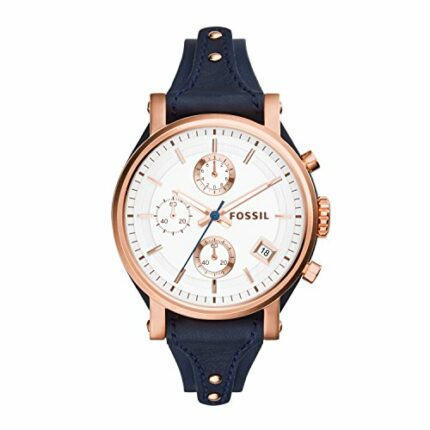 Fossil Leather Original Boyfriend Analog Silver Dial Women's Watch-Es3838