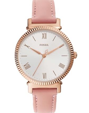 Fossil Women Leather Analog Silver Dial Watch-Es4794, Band Color-Beige