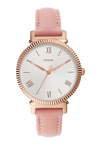 Fossil Women Leather Analog Silver Dial Watch-Es4794, Band Color-Beige