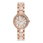 Fossil Women Leather Virginia Analog Mother of Pearl Dial Watch-Es3716, Band Color-Multicolor