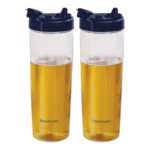 Frenchware Oil Dispenser 1 Litre (Pack of 2, Blue, 1 Litre Each) Ideal for Storing & Pouring Liquids, Refined Oils, Olive Oil, Vinegar, Soy, BPA-Free, Food Grade Material