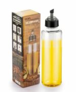 GOPI Eze Flow 1000 ml Oil Dispenser and Pourer with Measurement, Transparent with Lock Oil Nozzle Lid, Leakproof, Spill Proof, Big Bottleneck Easy Refill (1 litre, Set 1)