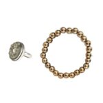 GaiaGems Pyrite Ring and Bracelet Combo Pack Success Alchemy Set with Official Certificate Power of Money Magnet & Success in Life