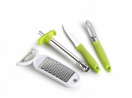 Ganesh 4 in 1 Combo Pack Included 1 Grater|1 Peeler - 1 Knife - 1 Gas Lighter|Multicolor