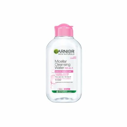 Garnier Micellar Cleansing Water - Gentle Cleanser & Make Up Remover For Everyday Use - Suitable For Sensitive Skin, Dermatologically Tested, Vegan, For Men & Women, Remove 100% Dirt, Pollution, 125ml