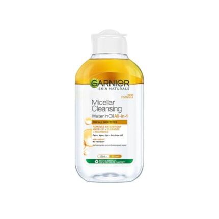 Garnier Micellar Cleansing Water in Oil - Removes Waterproof Makeup - Suitable For All Skin Types, Dermatologically Tested, Vegan, For Men and Women, Remove 100% Dirt, Pollution, Make Up, 125ml