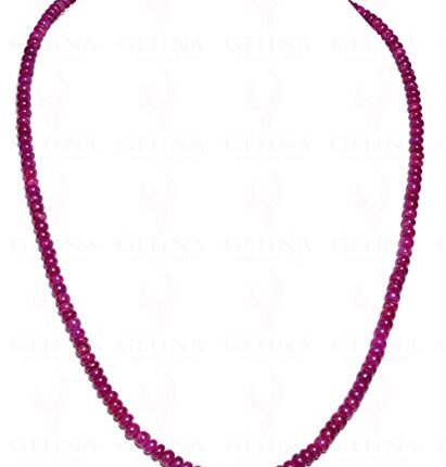 Gehna Jaipur Single Line of Natural Ruby Gemstone Round Cabochon Bead