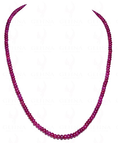 Gehna Jaipur Single Line of Natural Ruby Gemstone Round Cabochon Bead