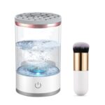 Gleva Automatic Makeup Brush Cleanser + Angled Top Kabuki Brush, Automatic Makeup Brush Cleaner - Makeup Brush Cleaner Tool For All Type Beauty Makeup Brushes Set, Foundation Brush Combo