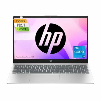 HP Laptop 15, Intel Core i5-1334U, 15.6-inch(39.6 cm), FHD, 16GB DDR4, 512GB SSD, Audio by B&O; Dual Speakers, Windows 11 Home, Silver, 1.59 kg, 15-fd0221TU