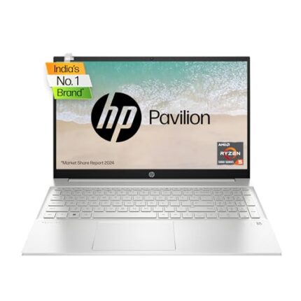 HP Pavilion 15, AMD Ryzen 5 5500U, 15.6-inch (39.6 cm), FHD, 16GB DDR4, 1TB SSD, AMD Radeon graphics, FPR, 720p HD camera, Backlit KB, Audio by B&O (Win 11, MSO 2021, Silver, 1.75 kg), eh1047AU