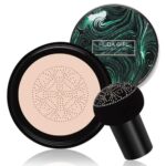 HUDA GIRL BEAUTY 2in1 Korean Foundation & CC Cream with Mushroom Head Brush Sponge- Waterproof, Long-Lasting, Full Coverage, Moisturizing Natural Finish - For Oily & Dry Skin Face Makeup