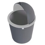 Heart Home Table Dustbin|Plastic Swinging Lid Waste Storage Garbage Bin|Desktop Trash Can For Study Table, Office(Gray)