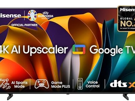 Hisense 139 cm (55 inches) E6N Series 4K Ultra HD Smart LED Google TV (Black) | 4K AI Upscaler | Voice Control | DTS Virtual X | Precision Color