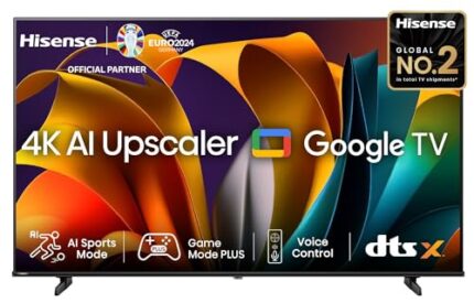 Hisense 164 cm (65 inches) E6N Series 4K Ultra HD Smart LED Google TV (Black) | 4K AI Upscaler | Voice Control | DTS Virtual X | Precision Color