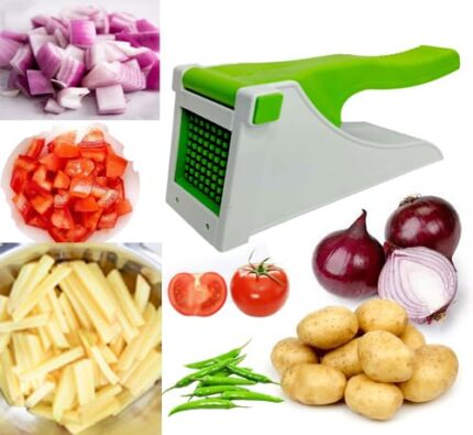 House Decore Chopper Potato Chipser French Fries Chips Maker Machine Vegetable Slicer Kitchen Tool & Accessories Unbreakbale - Green