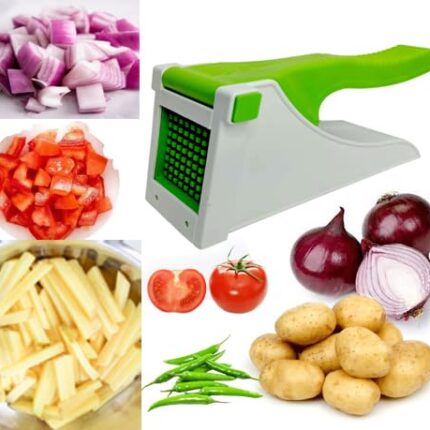 House Decore Chopper Potato Chipser French Fries Chips Maker Machine Vegetable Slicer Kitchen Tool & Accessories Unbreakbale - Green