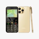 IKALL A2-2.8" Display Dual Sim Keypad Phone with Built-in 2200 mAh Long Lasting Battery, Vibrator (Gold)