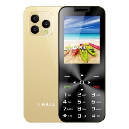 IKALL K666 Slim Feature Phone (2.8" Display, 1700 mAh and Type-C Charging) (Golden)