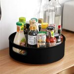 INOVERA Lazy Susan 360° Rotating Kitchen Spice Cosmetic Holder Organizer Rack Tray (23L x 23B x 7.5H cm, Black)