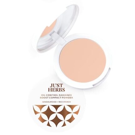 Just Herbs Oil Control Radiance Booster Age Defying Compact Powder for face Makeup 9g