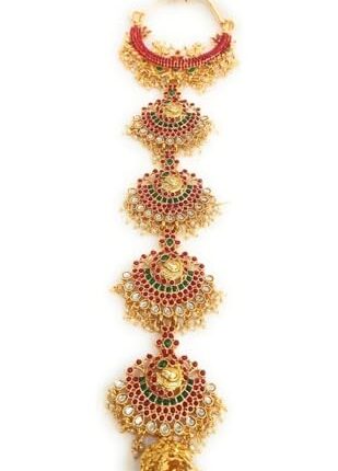 KGR Splash Jada Billalu Set For Bridal New Model Bharatanatyam Jewellery Set Wedding Hair Design Jada Billa Hair Jewelry For Women Hair Decoration Accessories Wedding Hair Braid Choti (Multicolour)