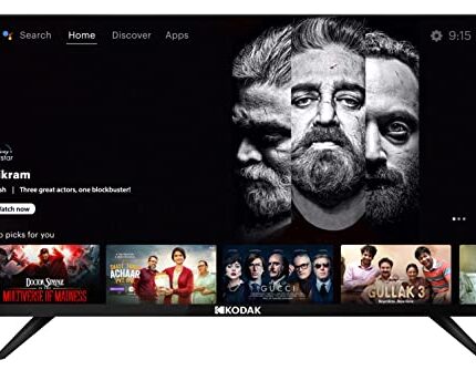 Kodak 108 cm (43 inches) Bezel-Less Design Series 4K Ultra HD Smart Android LED TV 43UHDX7XPROBL (Black)
