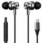 Kratos Thump Plus Type C Earphone, 13mm Bass Drivers, Inline Control, IPX5 Water Resistant, Comfort Fit C Type Earphones with Volume Control, Metallic