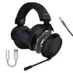 Kreo Beluga V2 Wired Gaming Headset, 50mm Oraphene Drivers, Duel Chamber, Flip to Mute Mic, Memory Foam Earpads, Lightweight Aluminum Huikt, PC, PS4, PSS Mobile (Beluge V2 with Converter)