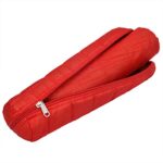 Kuber Industries Cotton Watch Case, Bangle Box/Wrist Watch Holder/Watch Organizer/Bracelet Pouch Zip Top Watch Case With One Roll (Red)-Kubmart16099, Pack of 1