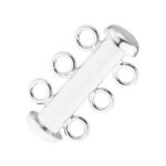 LYLA 925 Sterling Silver Multi Strand Slide Clasps Jewelry Connectors 3 Strand