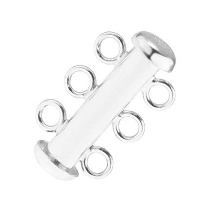 LYLA 925 Sterling Silver Multi Strand Slide Clasps Jewelry Connectors 3 Strand