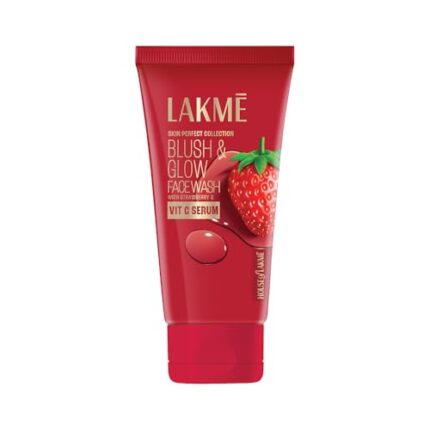 Lakme Blush & Glow Hydrating Strawberry Facewash, with Vitamin C Serum