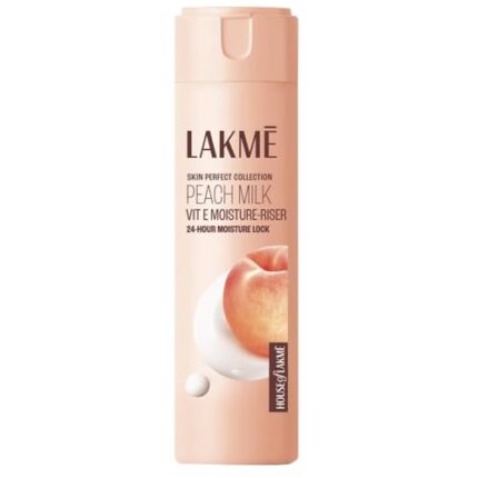 Lakme Peach Milk Face Moisturizer 120 ml, Daily Lightweight Lotion with Vitamin C & Vitamin E for Soft Glowing Skin - Non Oily 12h Moisture