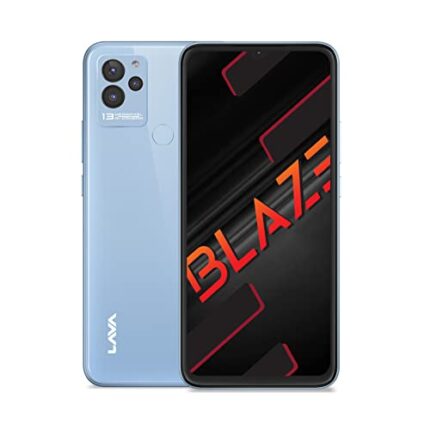 Lava Blaze (Glass Blue, 3GB RAM, 64GB Storage)| Premium Glass Back Design| 13 MP AI Triple Camera |Fingerprint Sensor| 5000 mAh Battery| Upto 6GB Expandable RAM