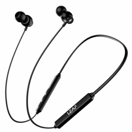 Leaf Rush X168 in Ear Bluetooth Earphones with AI Sound App, 26H Playtime, Dual Device Connectivity, Fast Charging (10min=210min), 10mm Driver with Stereo Sound, IPX4, Bluetooth v5.3 (Carbon Black)