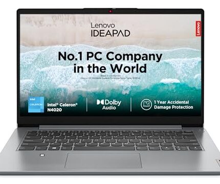 Lenovo IdeaPad 1 Intel Core Celeron N4020 14" HD Thin and Light Laptop (4GB/256GB SDD/Windows 11 Home/1Yr ADP Free/Cloud Grey/1.3Kg), 82V6005CIN