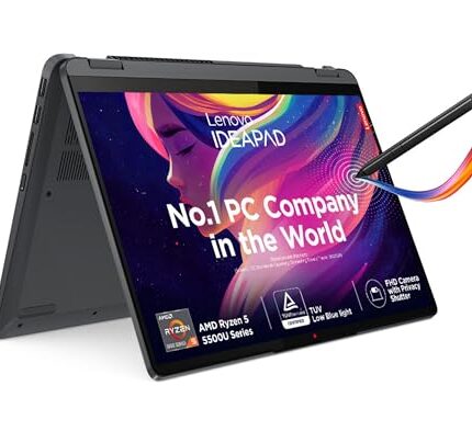 Lenovo IdeaPad Flex 5 AMD Ryzen 5 5500U 14" (35.56cm) WUXGA IPS 2-in-1 Convertible Touchscreen Laptop (16GB/512GB SDD/Win11/Office 2021/Backlit/FPR/3months Game Pass/Storm Grey/1.55Kg), 82R9005JIN