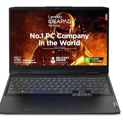 Lenovo IdeaPad Gaming 3 AMD Ryzen 7 7735HS 15.6" (39.62cm) FHD IPS 120Hz Gaming Laptop (16GB/512GB SSD/Win11/Office 2021/NVIDIA RTX 3050 6GB/Alexa/3 Month Game Pass/Onyx Grey/2.3Kg), 82SB00QSIN