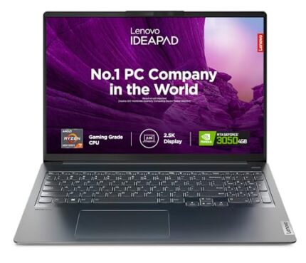 Lenovo IdeaPad Pro 5 AMD Ryzen 7 6800HS 16" (40.6cm) 2.5K IPS 350Nits 60Hz Laptop (16GB/512GB SSD/Win 11/Office 2021/Backlit KB/FHD Camera/Alexa/3 month Game Pass/1Yr ADP Free/Grey/1.95Kg), 82SN00F0IN