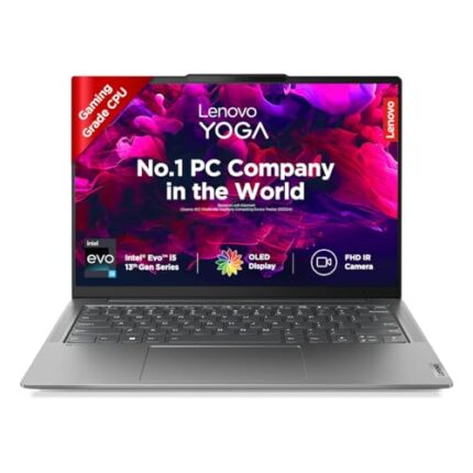 Lenovo Yoga Slim 6 13th Gen Intel Evo Core i5 13500H 14"(35.5cm) WUXGA OLED 400Nit Laptop (16GB/512GB SSD/Win 11/Office 21/Backlit KB/1Yr Warranty/Alexa/3 Month Game Pass/Storm Grey/1.3Kg), 83E00006IN