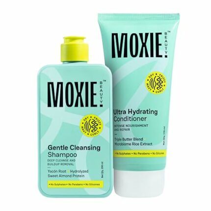 MOXIE BEAUTY Shampoo and Conditioner Combo | Gentle Cleansing Shampoo 200 ml & Ultra Hydrating Conditioner 175 ml | Rinse & Shine Duo | Sulfate Free