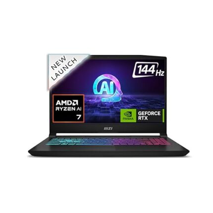 MSI Katana A15 Ai, AMD Ryzen 7 8845Hs, Built-in Ai, 40Cm Fhd 144Hz Gaming Laptop(16Gb/512Gb Nvme Ssd/Windows 11 Home/Nvidia Geforce RTX 4050, Gddr6 6Gb/Black/2.25Kg), B8Ve-418In