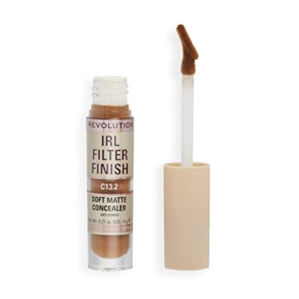 Makeup Revolution- IRL Filter Finish Concealer- C13.2 | Full coverage | Breathable and lightweight |Blends effortlessly | Soft matte finish |Crease proof, sweat proof, waterproof | 6gm