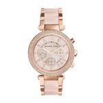 Michael Kors Resin Analog Rose Dial Women Watch-Mk5896, Gold Band