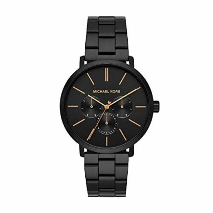 Michael Kors Stainless Steel Analog Black Dial Men's Watch-Mk8703, Band Color:Black