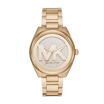 Michael Kors Stainless Steel Analog Gold Dial Women Watch-Mk7088, Gold Band